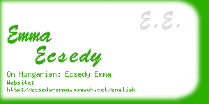 emma ecsedy business card